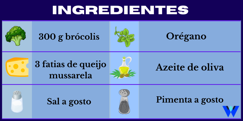 Ingredientes Brócolis de forno