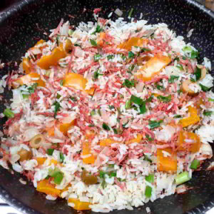 Carne seca com arroz clássico