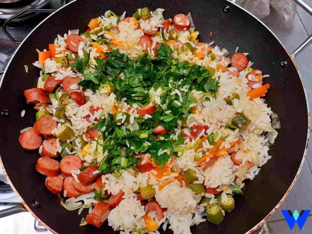 arroz com quiabo finalizado