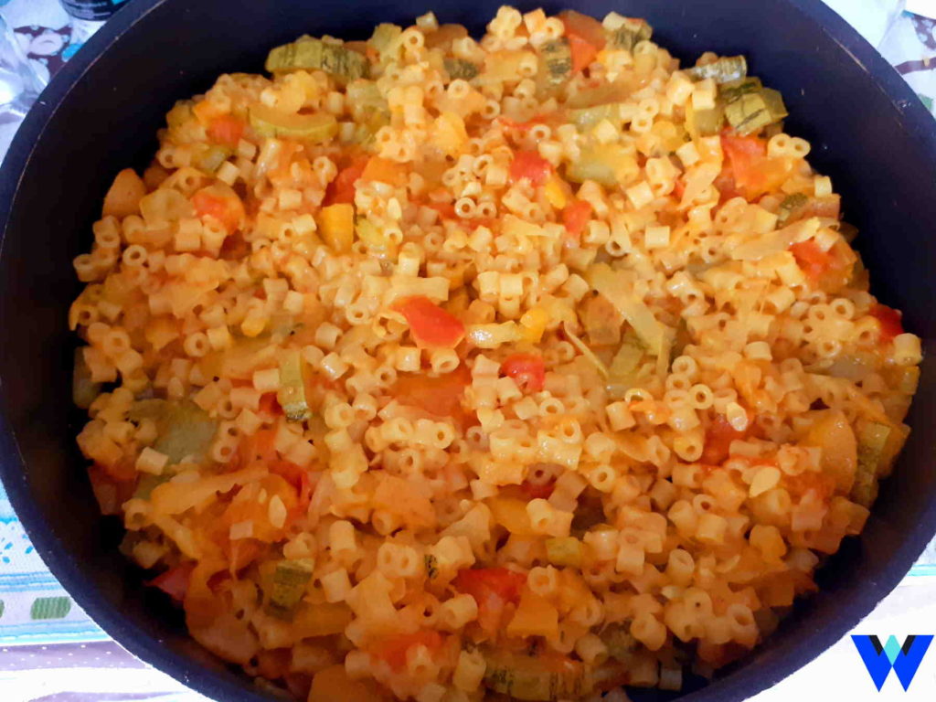 Legumes com macarrão