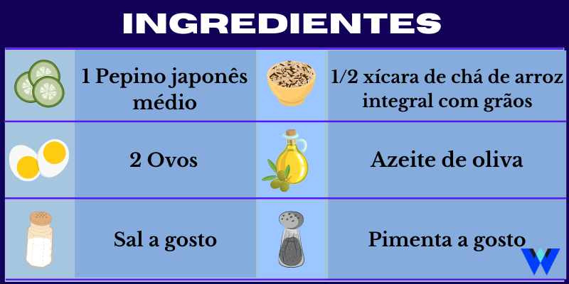 arroz integral com ovo ingredientes