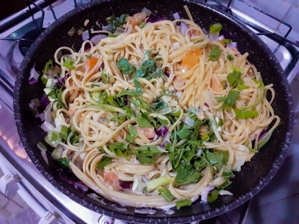 macarrão ao molho branco vegano