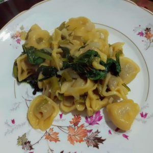 Capeletti com espinafre a moda da casa.