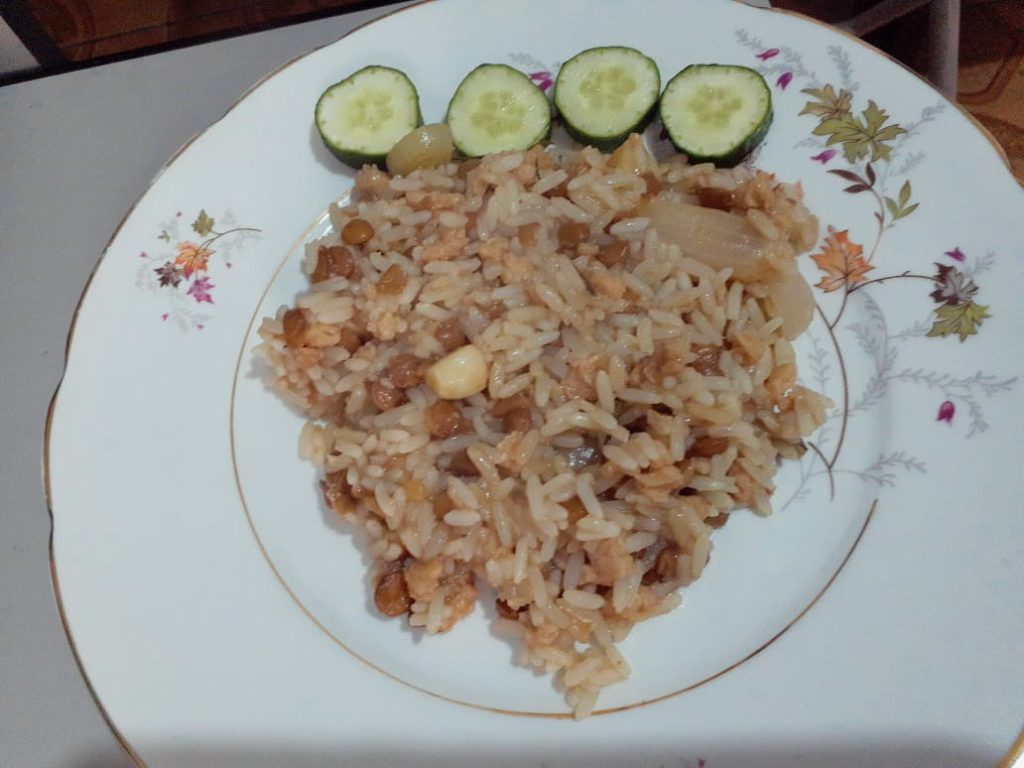 receita de arroz com lentilha simples