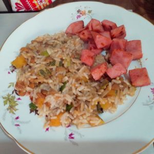 Arroz com tender. Receita cheia de sabor