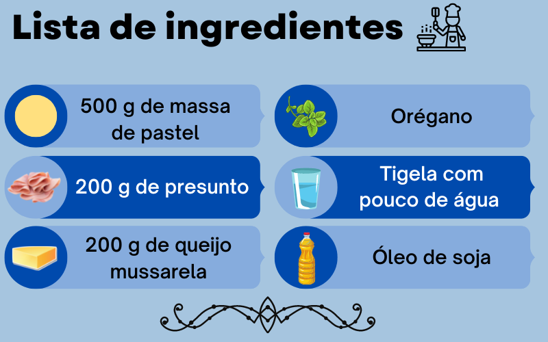 pastel fácil de fazer ingredientes