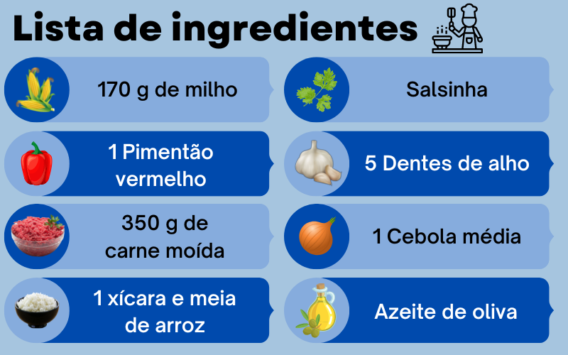 arroz fácil com carne ingredientes