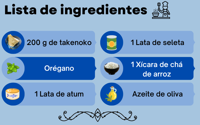 receita de takenoko ingredientes