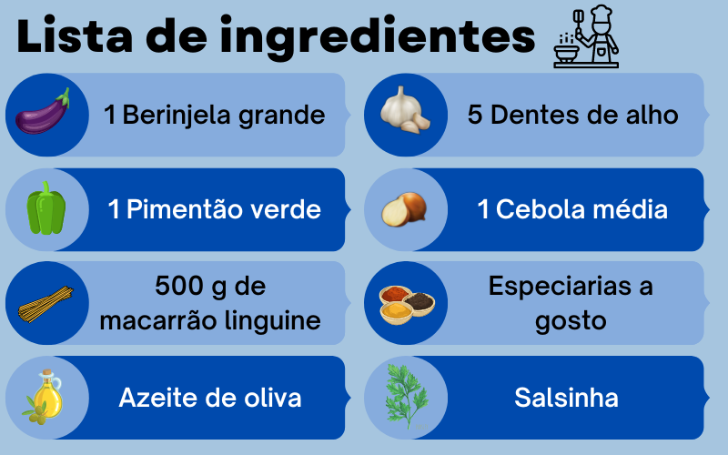 receita de macarrão com berinjela ingredientes